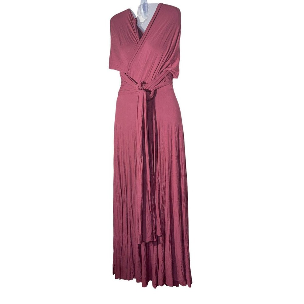 Lulus Tricks Of The Trade Maxi Dress Size XS Rusty Rose Pink Multiway Tie Straps